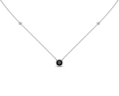 5MM Gemstone & Diamond Accent Necklace, 16"-18" in 14K Gold