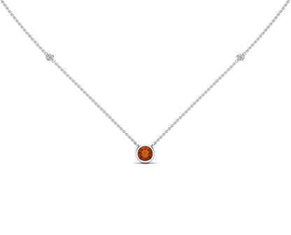 5MM Gemstone & Diamond Accent Necklace, 16"-18" in 14K Gold