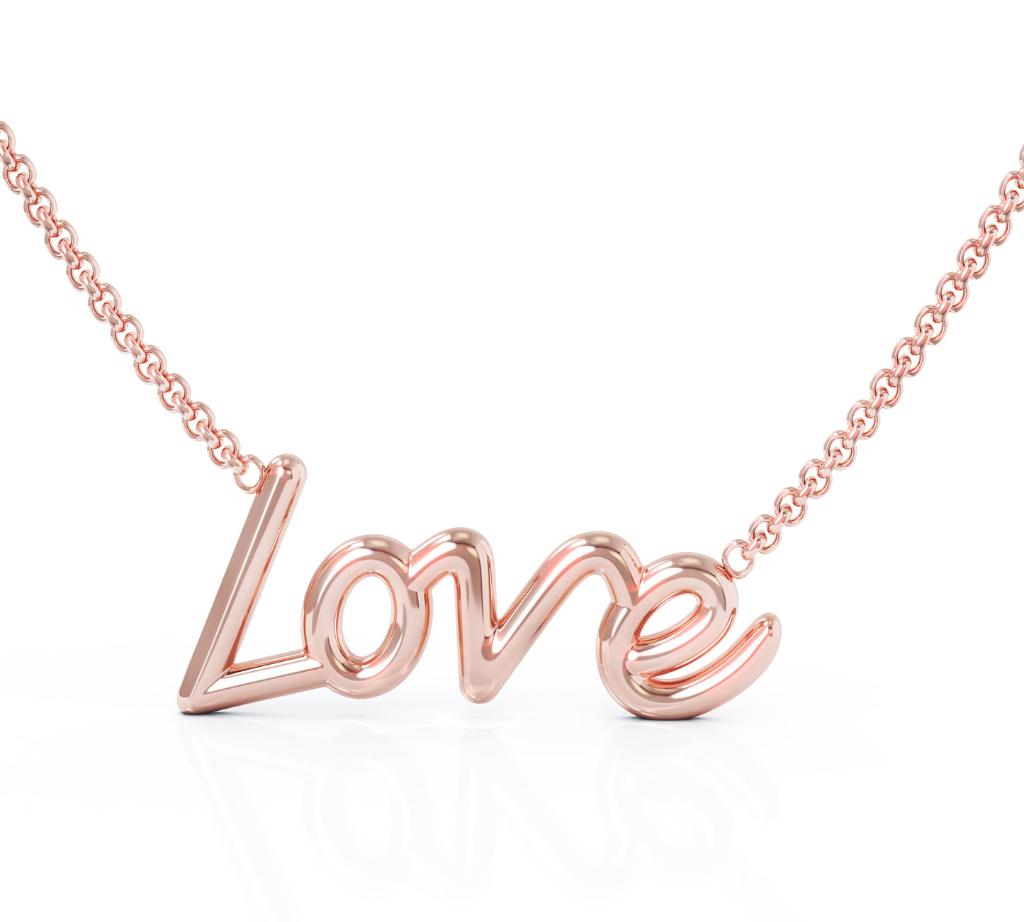 LOVE Necklace, 16-17" Chain in 14K Gold