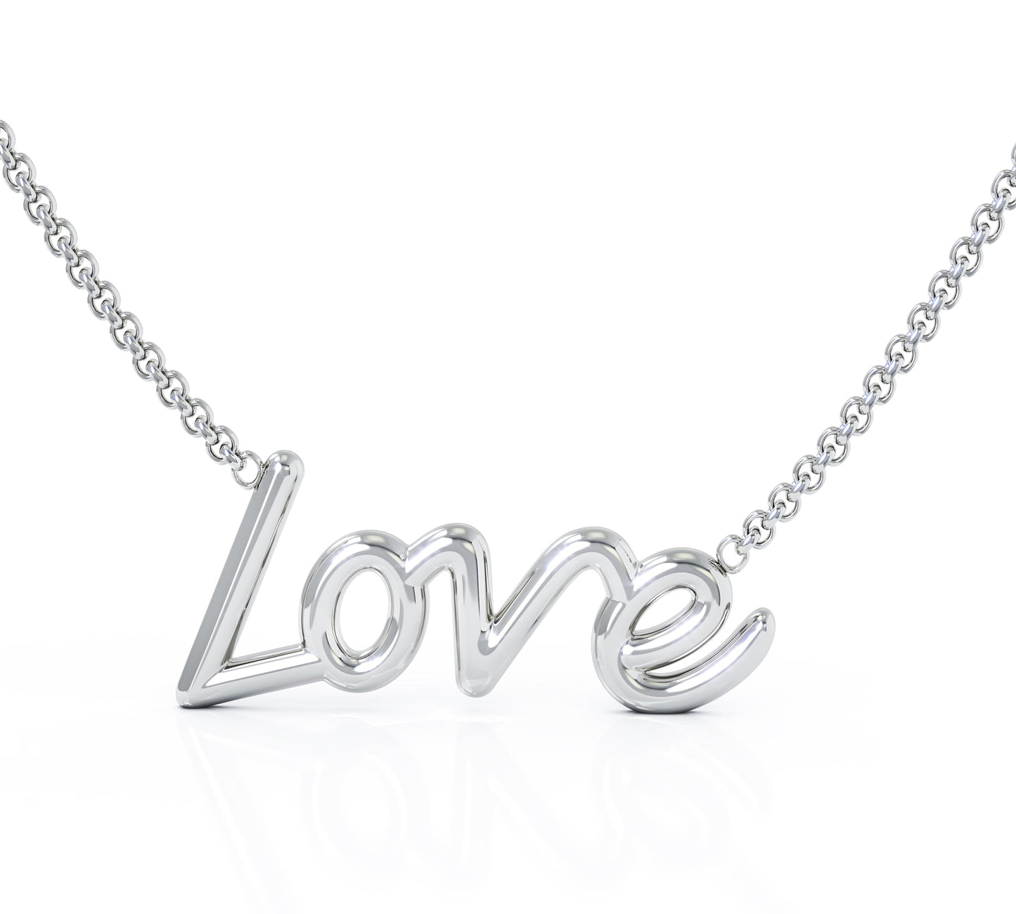 LOVE Necklace, 16-17" Chain in 14K Gold