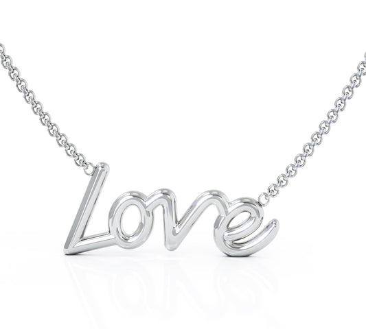 LOVE Necklace, 16-17" Chain in 14K Gold
