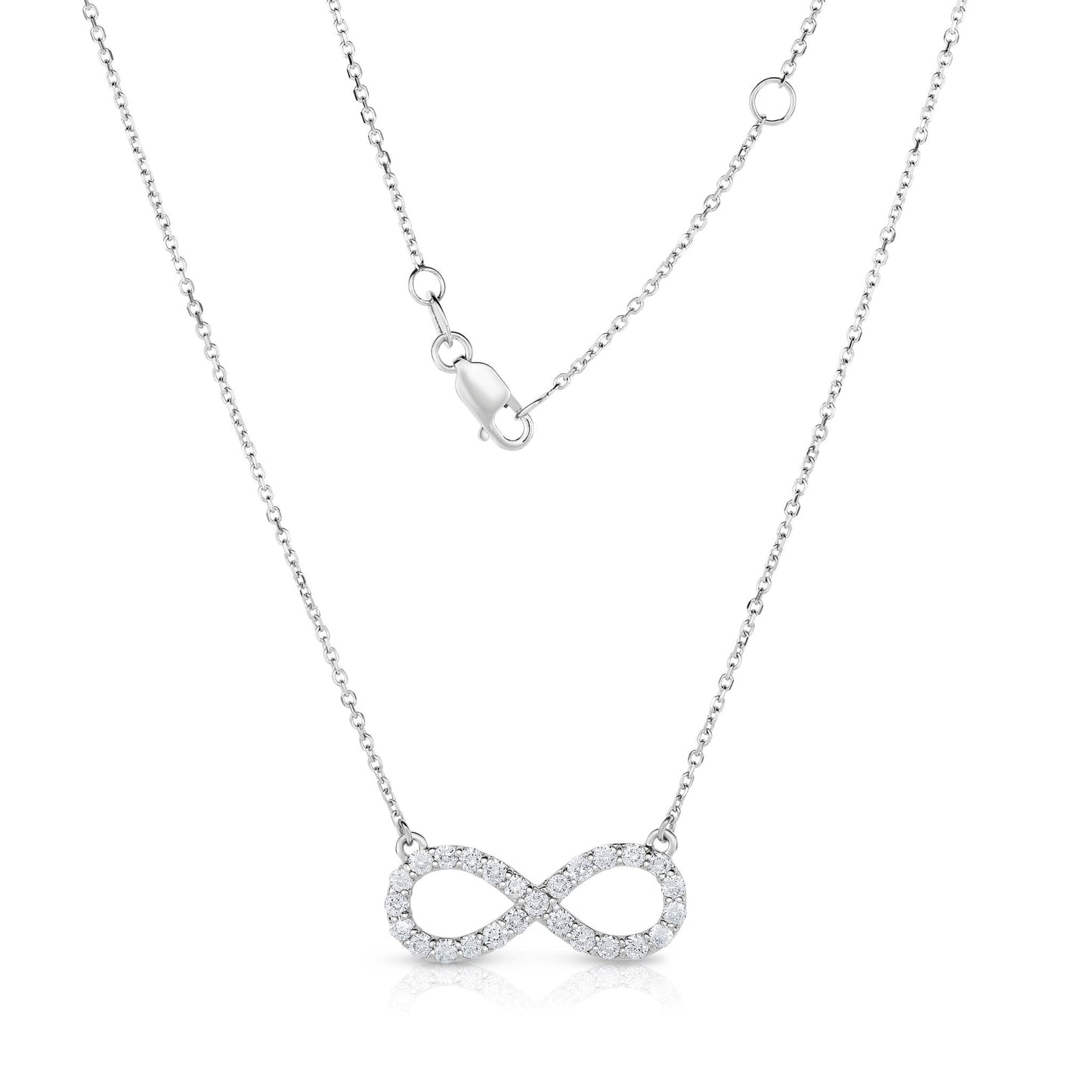 0.60Ct Diamond Infinity Necklace in 14K White Gold