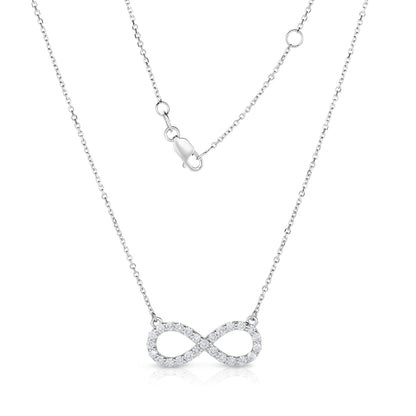 0.60Ct Diamond Infinity Necklace in 14K White Gold