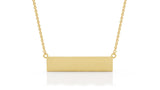 Engravable Bar Necklace, 17"-18" / Free Engraving in 14K Gold