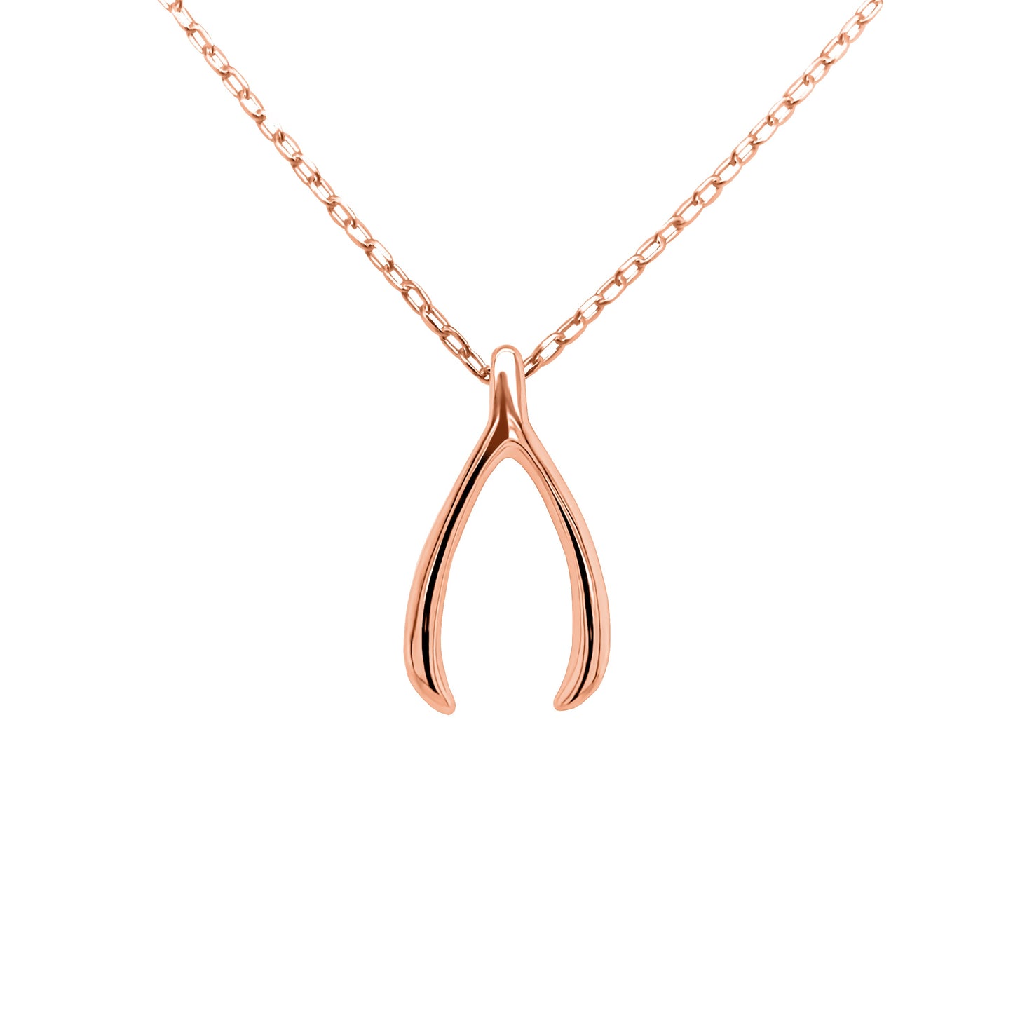 rose gold wishbone necklace