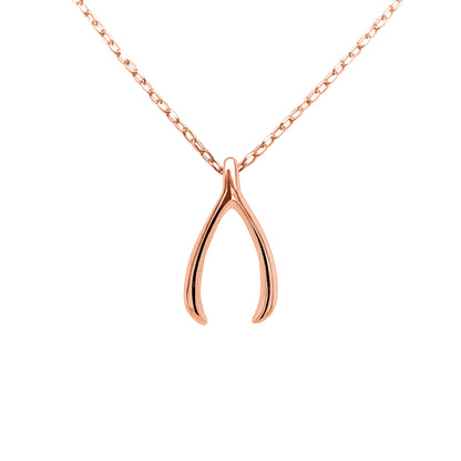 rose gold wishbone necklace