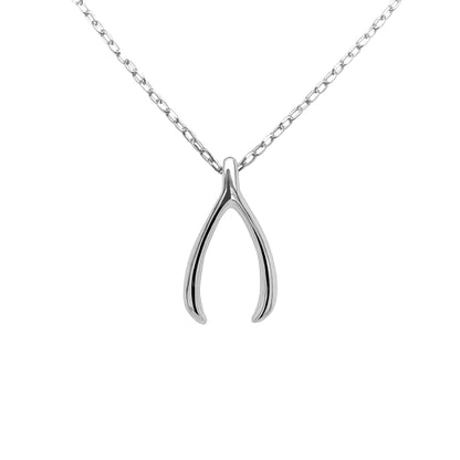 white gold wishbone necklace