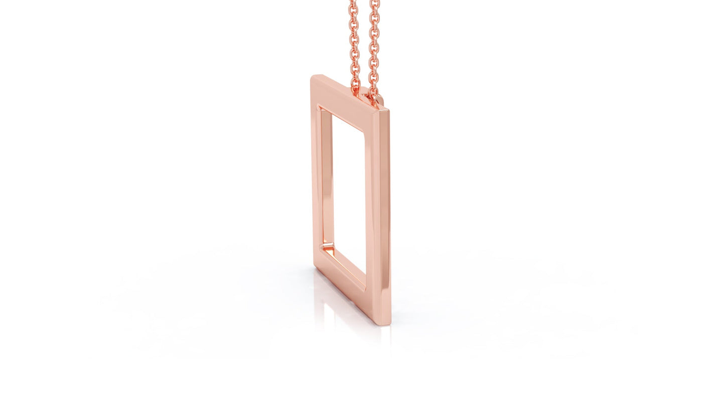 Square Pendant, 16"-18" in 14K Gold