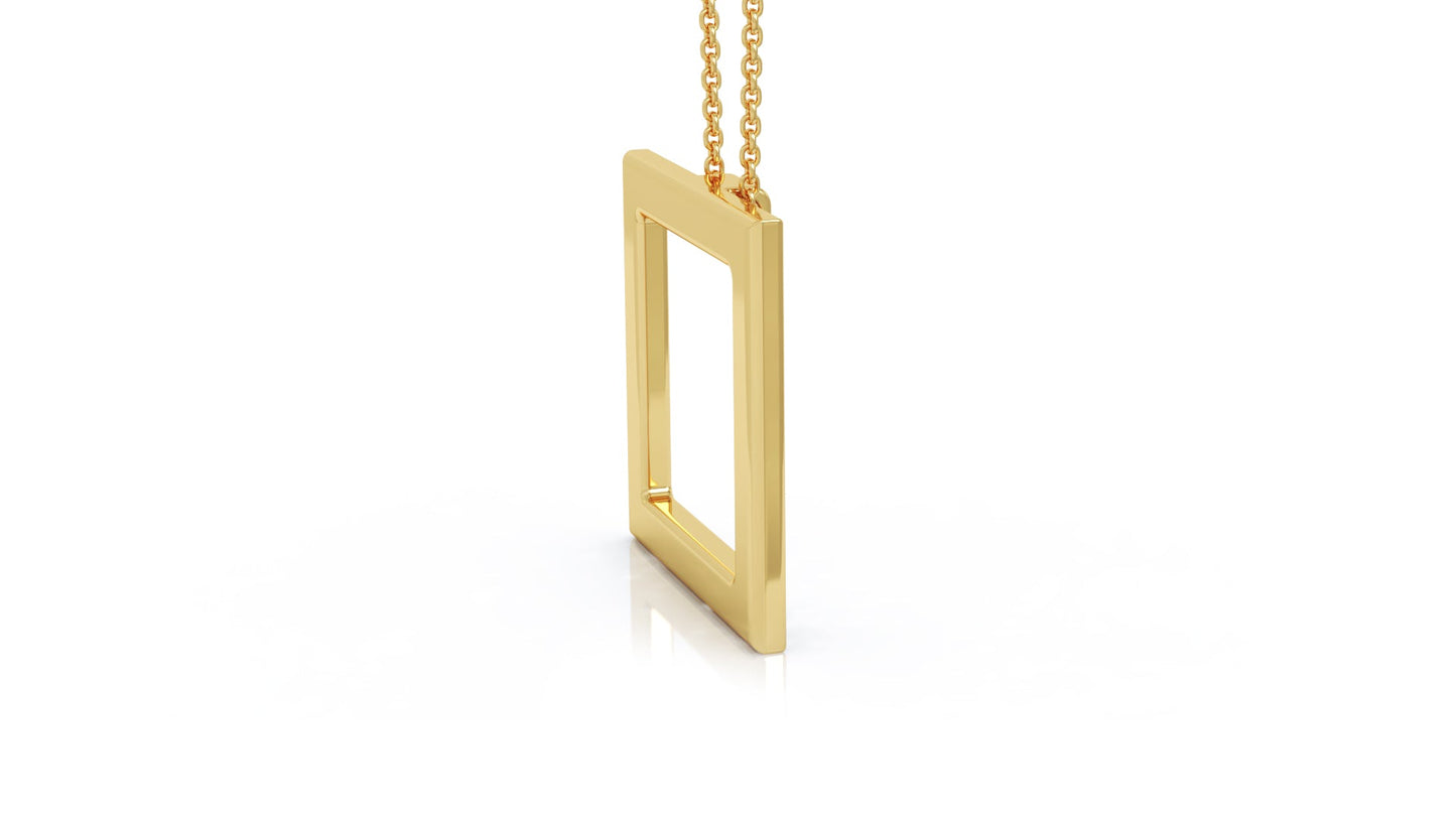 Square Pendant, 16"-18" in 14K Gold