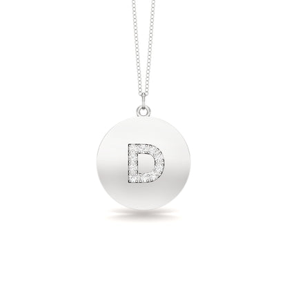 0.07Ct Diamond A-Z Alphabet Initial Pendant, 18" Gold Chain in 14K Gold