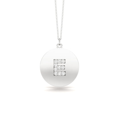 0.07Ct Diamond A-Z Alphabet Initial Pendant, 18" Gold Chain in 14K Gold