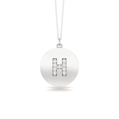 0.07Ct Diamond A-Z Alphabet Initial Pendant, 18" Gold Chain in 14K Gold