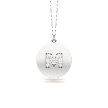 0.07Ct Diamond A-Z Alphabet Initial Pendant, 18" Gold Chain in 14K Gold