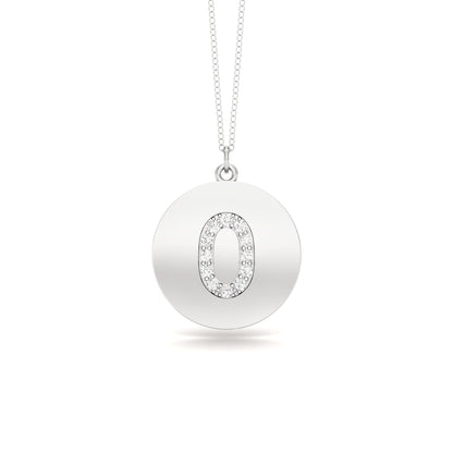 0.07Ct Diamond A-Z Alphabet Initial Pendant, 18" Gold Chain in 14K Gold