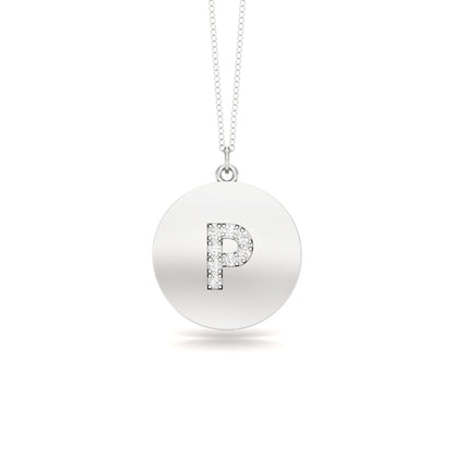 0.07Ct Diamond A-Z Alphabet Initial Pendant, 18" Gold Chain in 14K Gold
