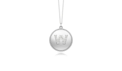 0.07Ct Diamond A-Z Alphabet Initial Bead Pendant, 18" Gold Chain in 14K Gold