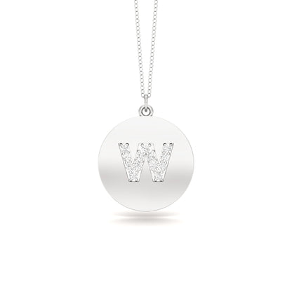 0.07Ct Diamond A-Z Alphabet Initial Pendant, 18" Gold Chain in 14K Gold