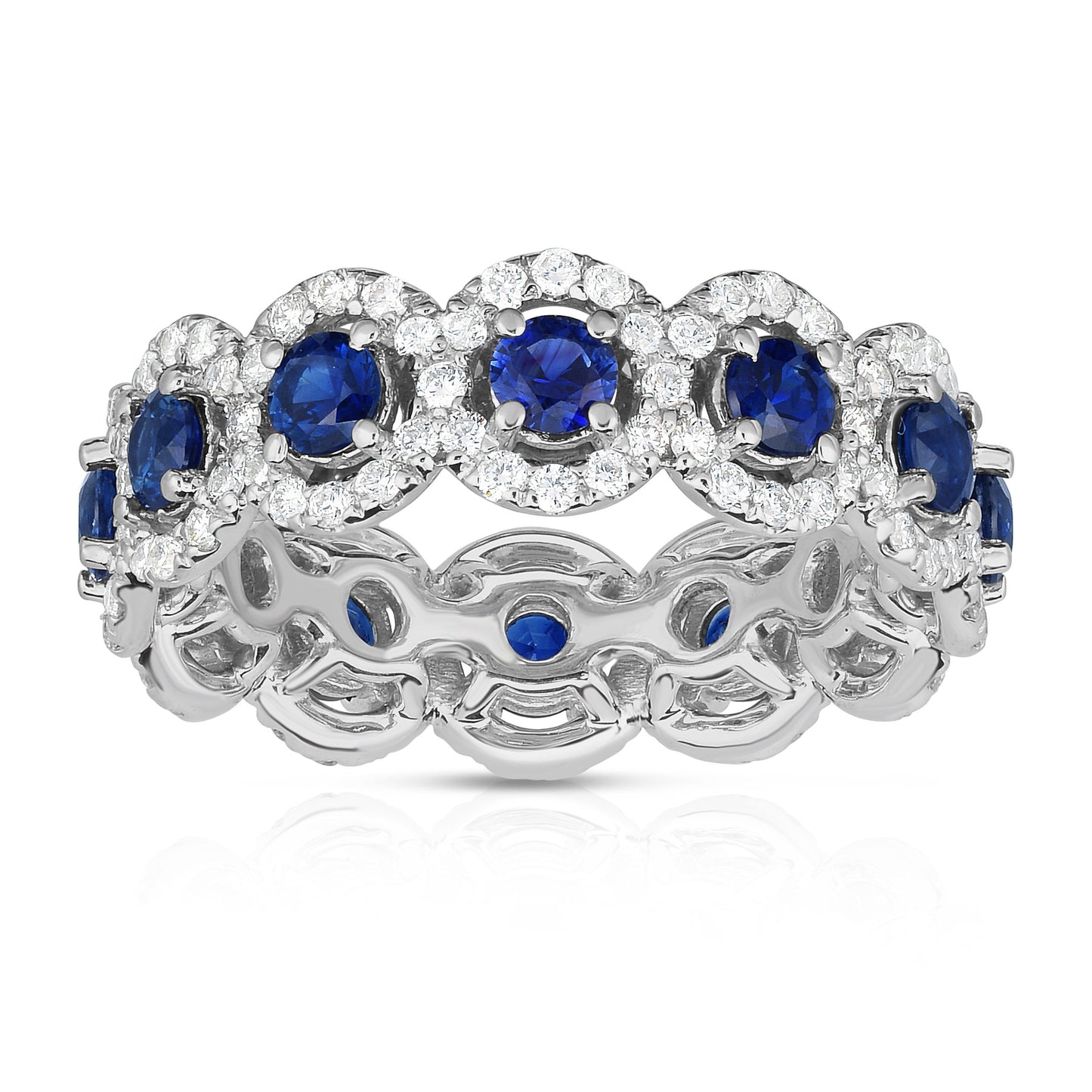 2.55Ct Diamond Eternity Wedding Ring in 14K White Gold