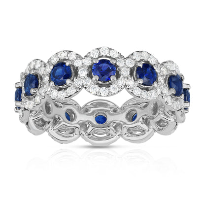2.55Ct Diamond Eternity Wedding Ring in 14K White Gold