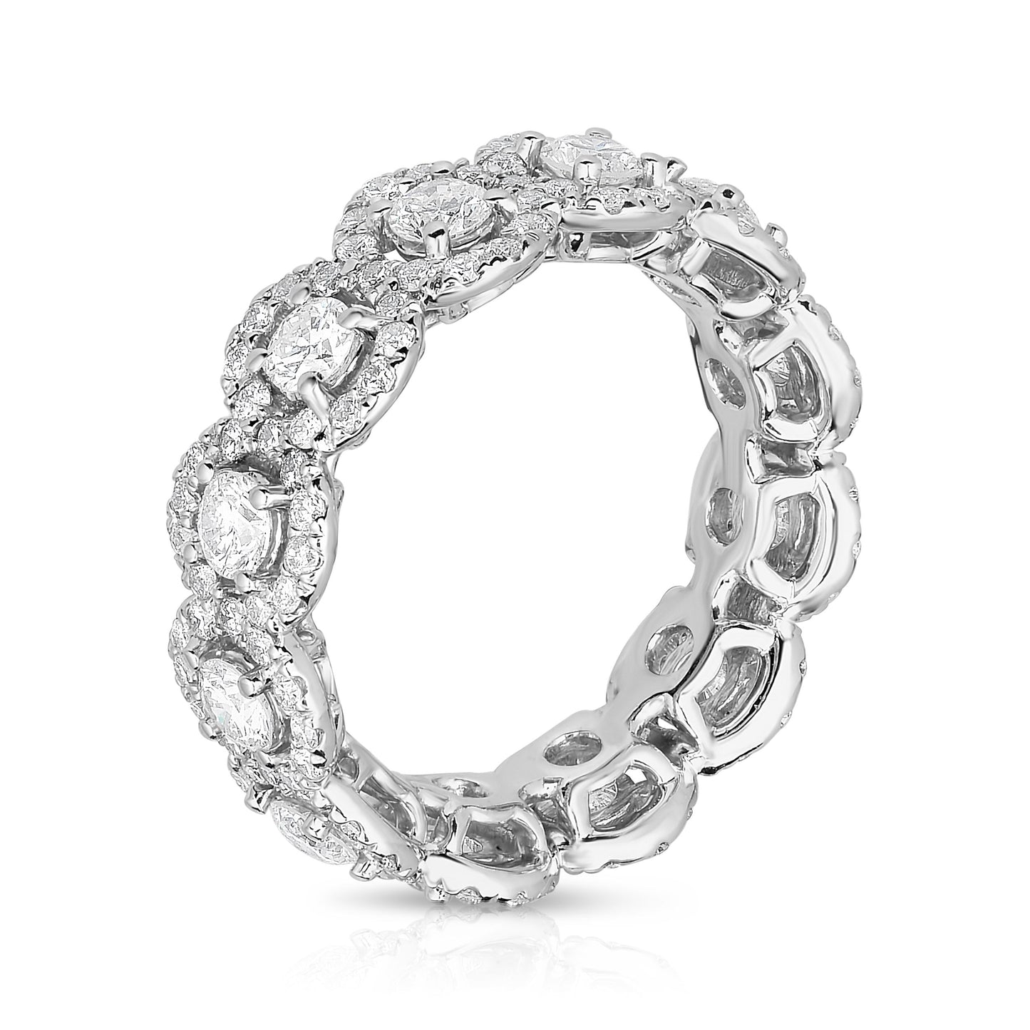 2.55Ct Diamond Eternity Wedding Ring in 14K White Gold