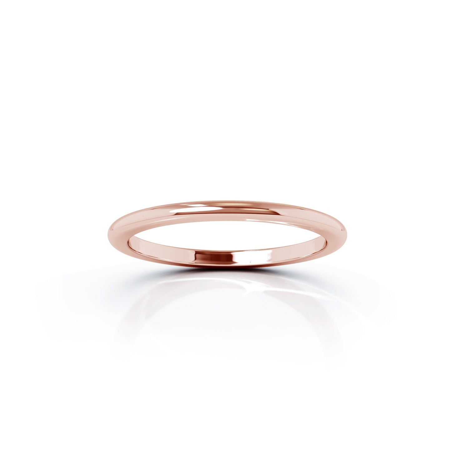 Domed Profile 1.5MM High Polished Wedding Band in 14K Gold