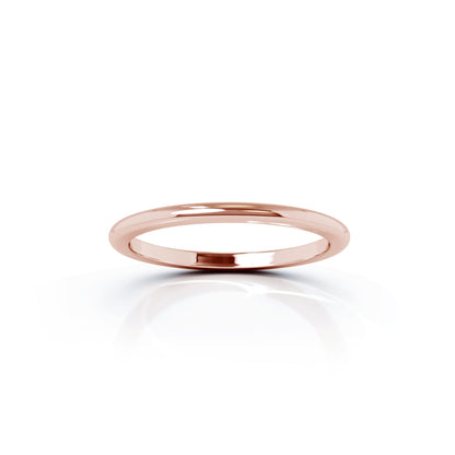 Domed Profile 1.5MM High Polished Wedding Band in 14K Gold
