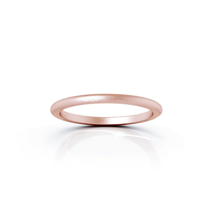 Domed Profile 1.5MM Matte Finish Wedding Band in 14K Gold