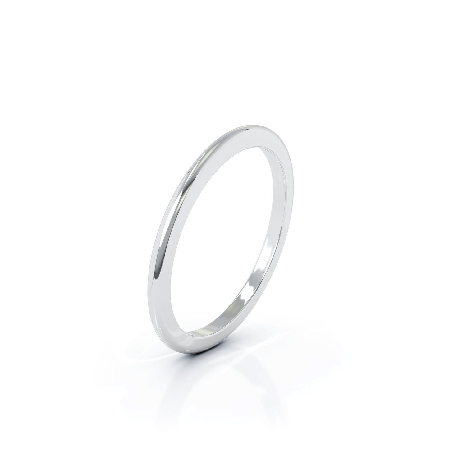 Domed Profile 1.5MM High Polished Wedding Band in 14K Gold