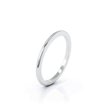 Domed Profile 1.5MM High Polished Wedding Band in 14K Gold