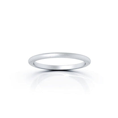 Domed Profile 1.5MM Matte Finish Wedding Band in 14K Gold