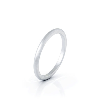 Domed Profile 1.5MM Matte Finish Wedding Band in 14K Gold