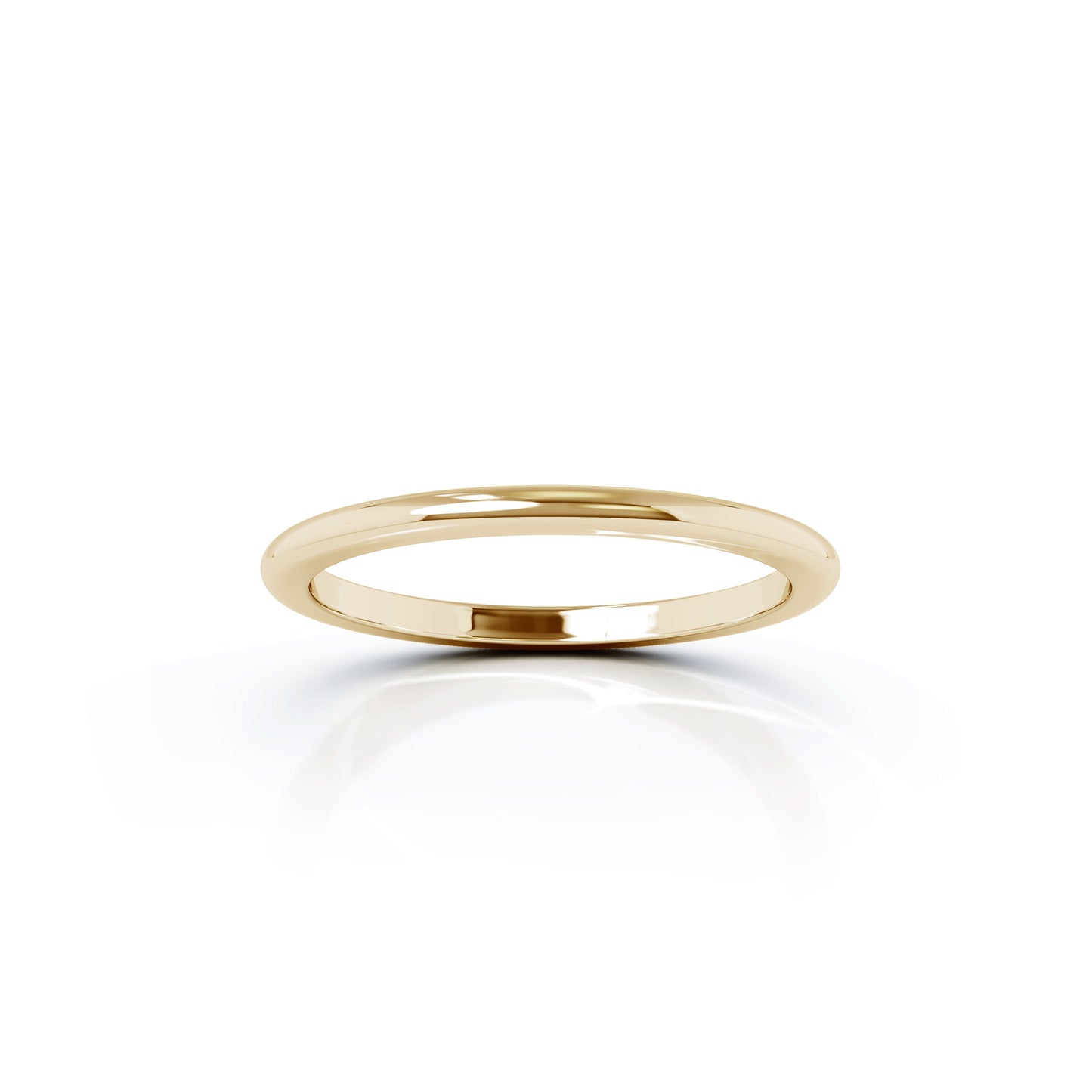 Domed Profile 1.5MM High Polished Wedding Band in 14K Gold