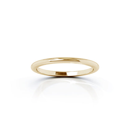 Domed Profile 1.5MM High Polished Wedding Band in 14K Gold
