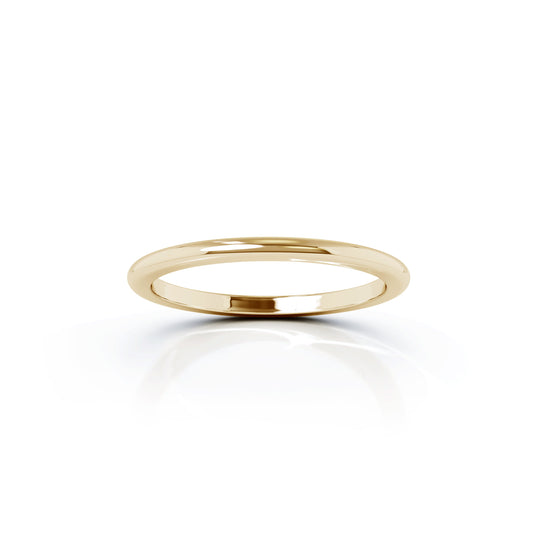 Domed Profile 1.5MM High Polished Wedding Band in 14K Gold