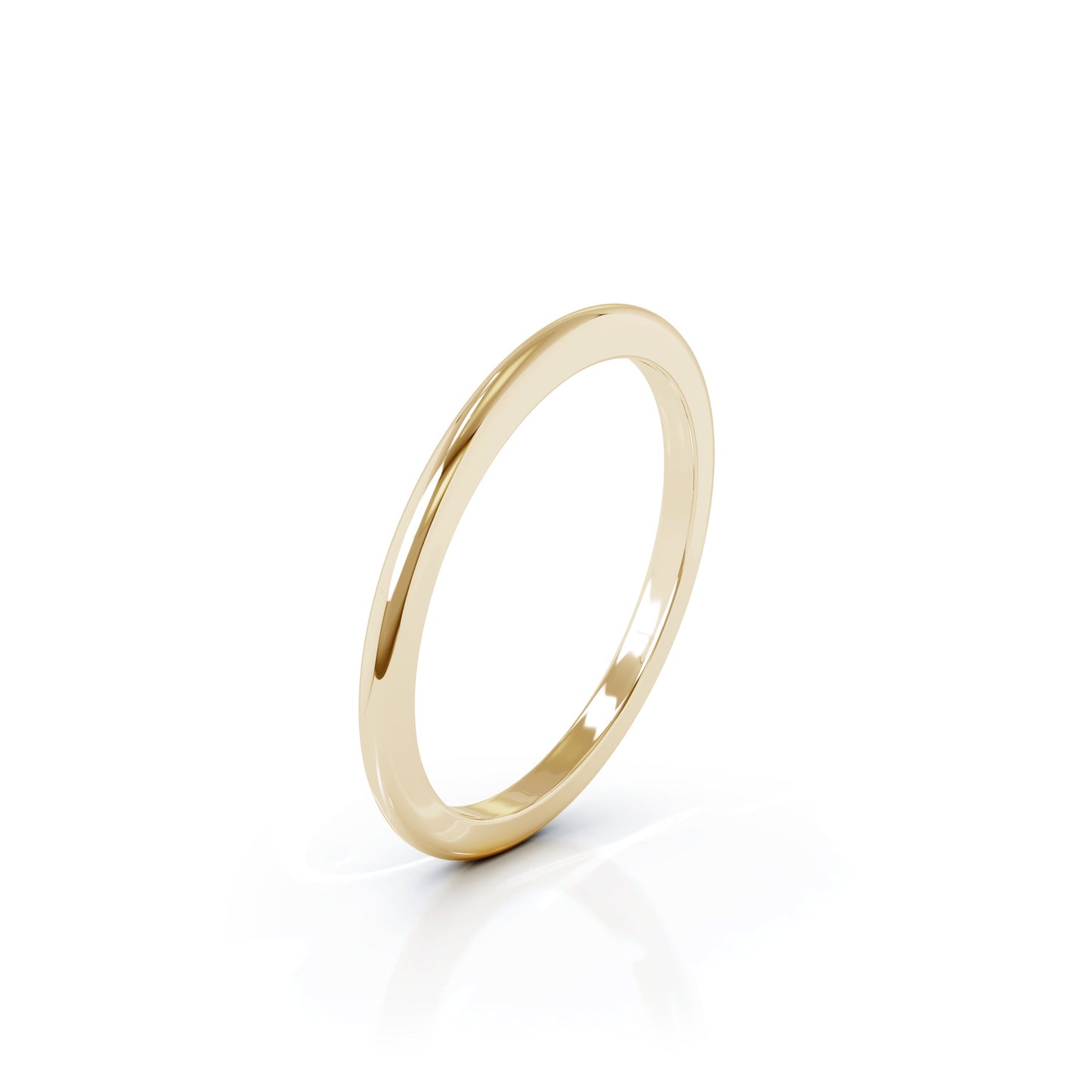 Domed Profile 1.5MM High Polished Wedding Band in 14K Gold