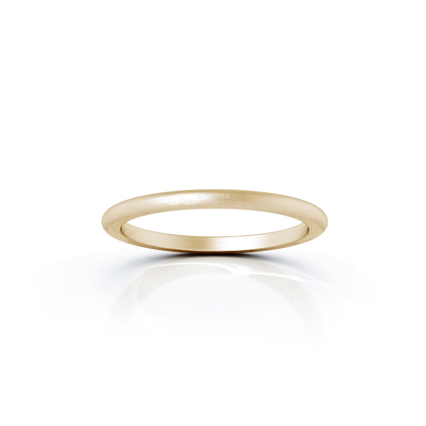 Domed Profile 1.5MM Matte Finish Wedding Band in 14K Gold