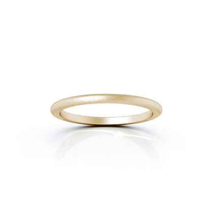 Domed Profile 1.5MM Matte Finish Wedding Band in 14K Gold