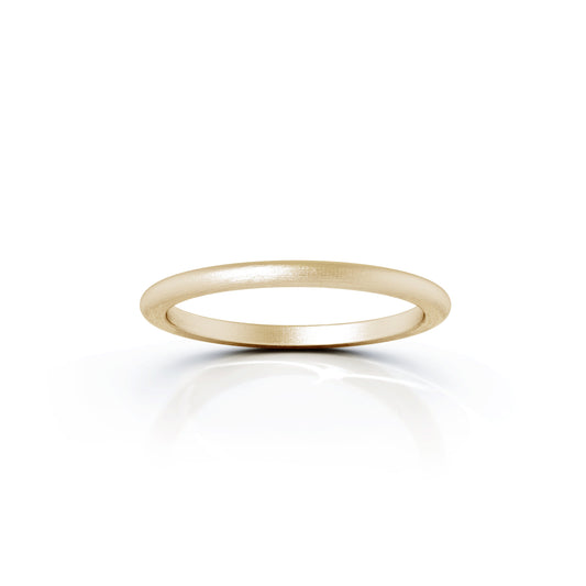 Domed Profile 1.5MM Matte Finish Wedding Band in 14K Gold
