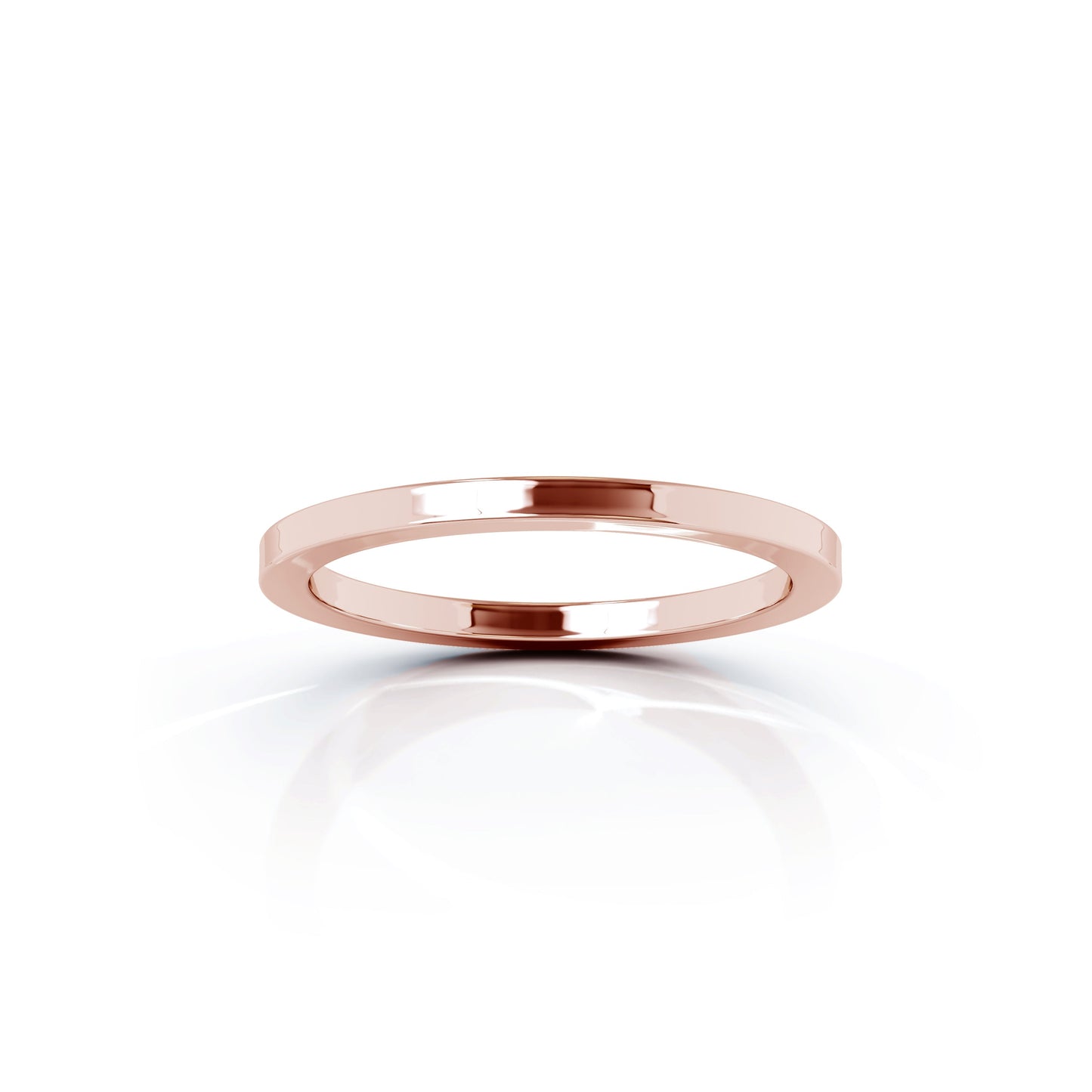 Square Profile 1.5MM High Polished Wedding Band in 14K Gold
