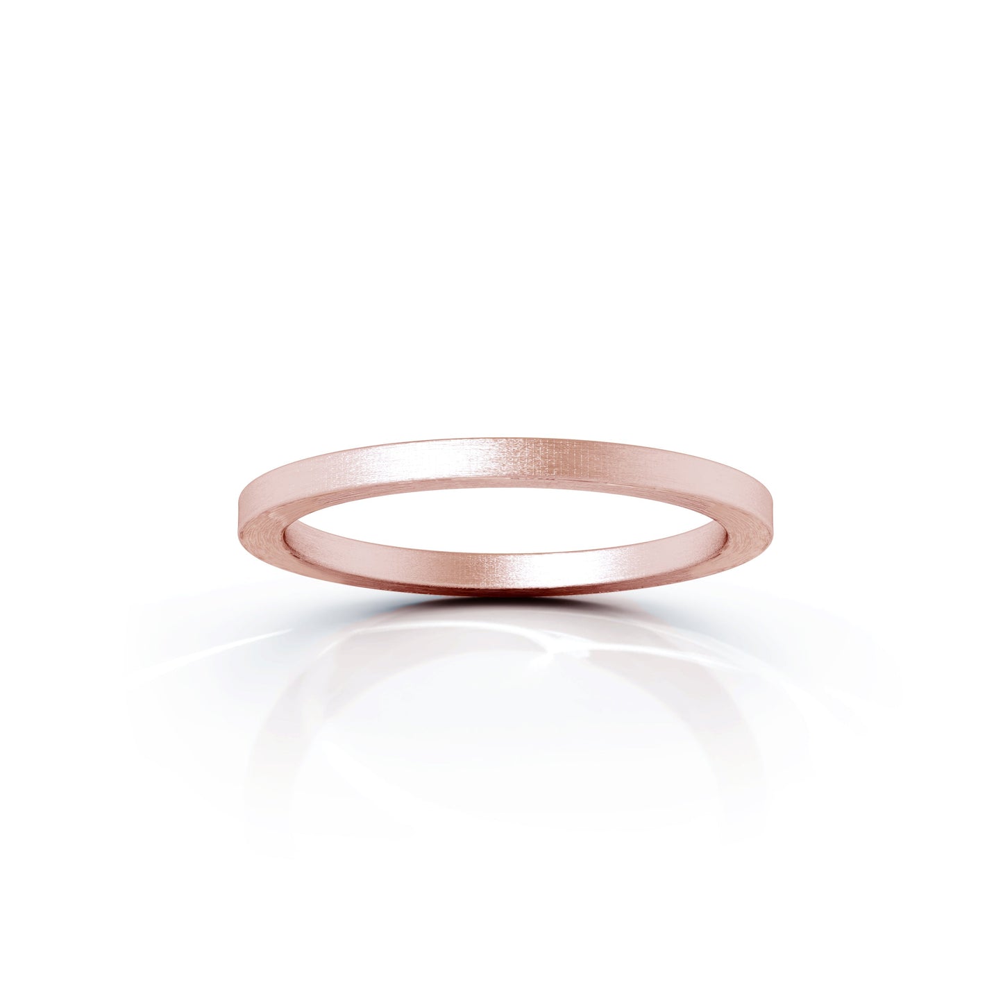 Square Profile 1.5MM Matte Finish Wedding Band in 14K Gold