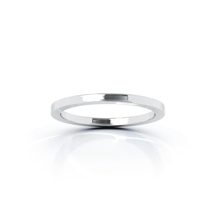 Square Profile 1.5MM High Polished Wedding Band in 14K Gold