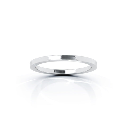 Square Profile 1.5MM High Polished Wedding Band in 14K Gold