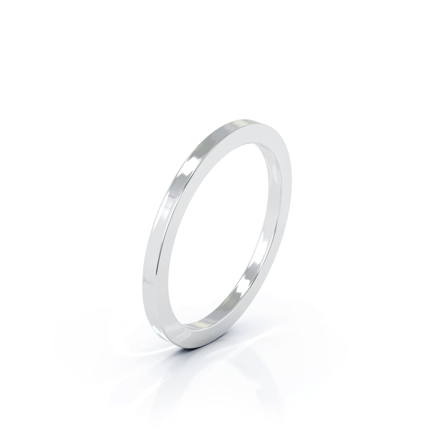 Square Profile 1.5MM High Polished Wedding Band in 14K Gold