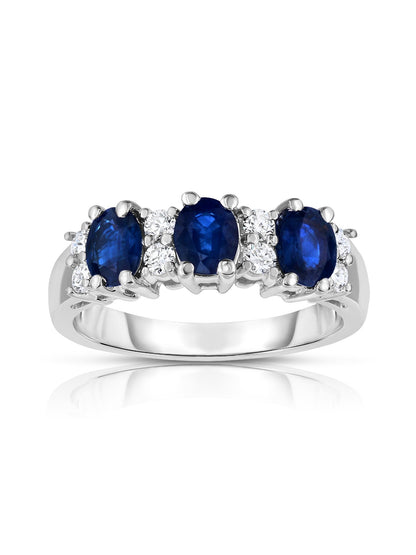 Oval Gemstone & 0.25Ct Diamond Ring in 14K Gold