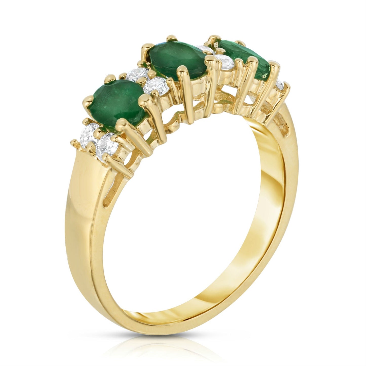 Oval Gemstone & 0.25Ct Diamond Ring in 14K Gold
