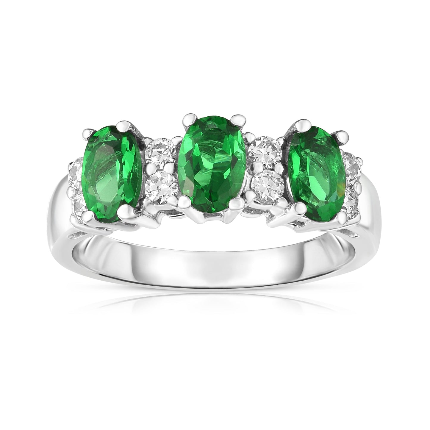 Oval Gemstone & 0.25Ct Diamond Ring in 14K Gold