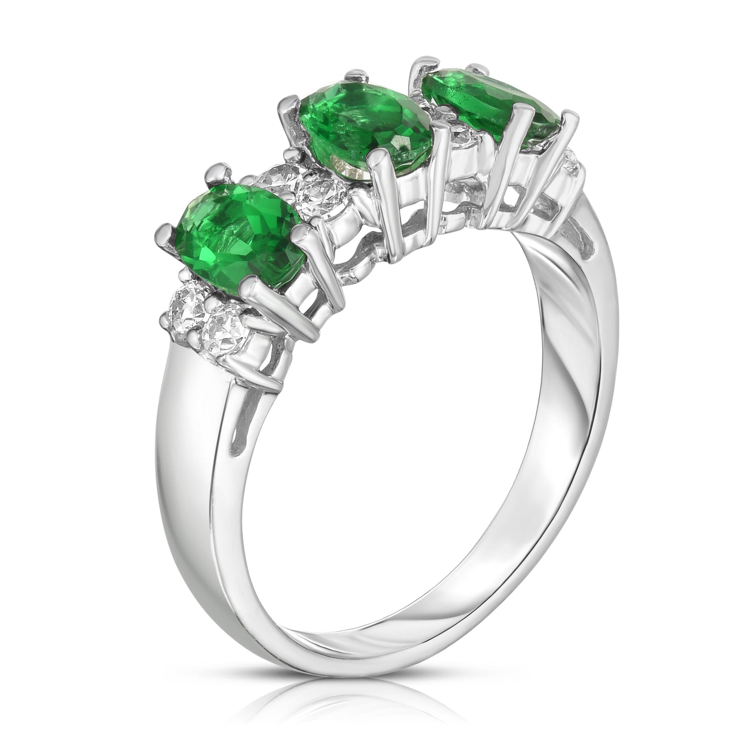 Oval Gemstone & 0.25Ct Diamond Ring in 14K Gold