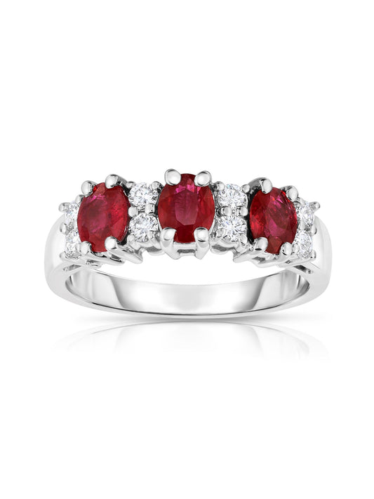 Oval Gemstone & 0.25Ct Diamond Ring in 14K Gold