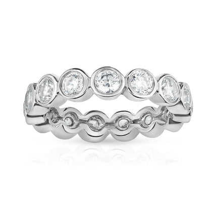 Bezel 2.30-2.85Ct Diamond Eternity Ring in 14K White Gold