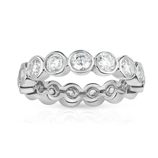 Bezel 2.30-2.85Ct Diamond Eternity Ring in 14K White Gold
